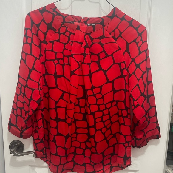 Liz Claiborne Tops - Liz Claiborne red top medium long sleeve